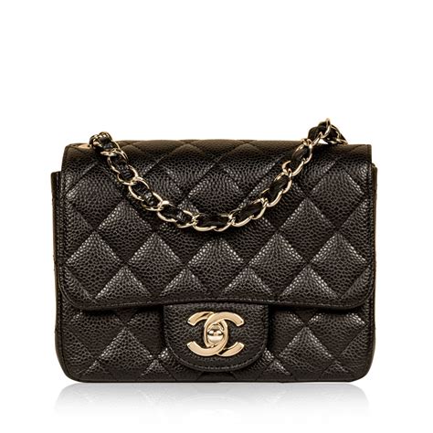 Chanel Mini Square Classic Flap Bag Black Caviar Shw Bagista
