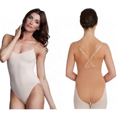 Nude Bodysuit W Clear Straps