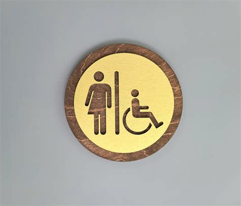 unisex restroom sign all gender bathroom sign wood metal door sign gender neutral toilet