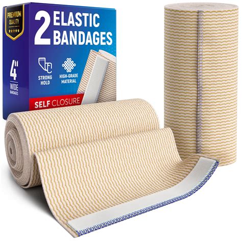 Premium Elastic Bandage Wrap 4 Pack 12 Extra Clips Durable