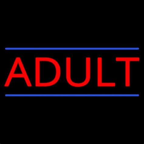 Red Adult Blue Lines Handmade Art Neon Sign