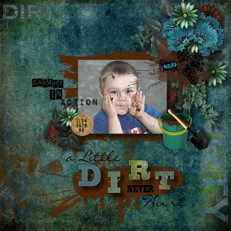 A Little Dirt Boys Scrapbook Kit With Mud And Dirt Theme 18 Etsy