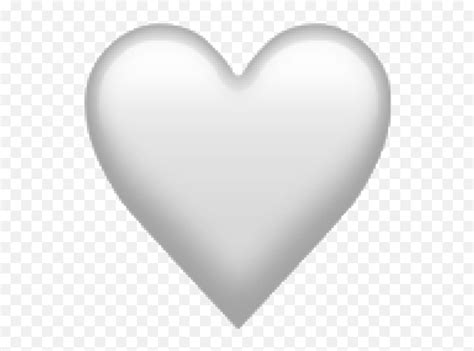 White Grey Emoji Iphone Heart Aesthetic Emoji Whatsapp Cuore Bianco