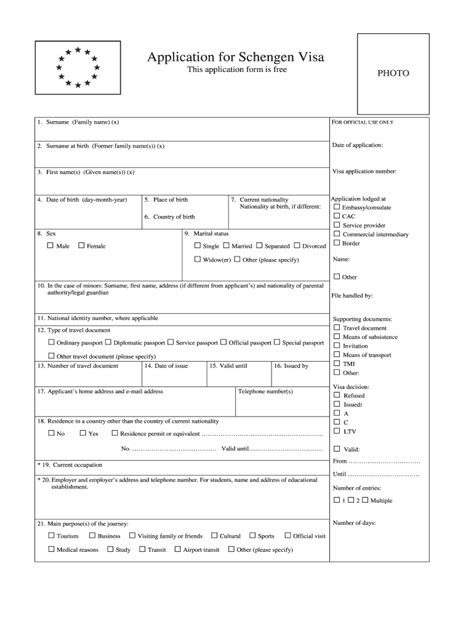 Chech Republic Schengen Visa Application Form Fill Online Printable