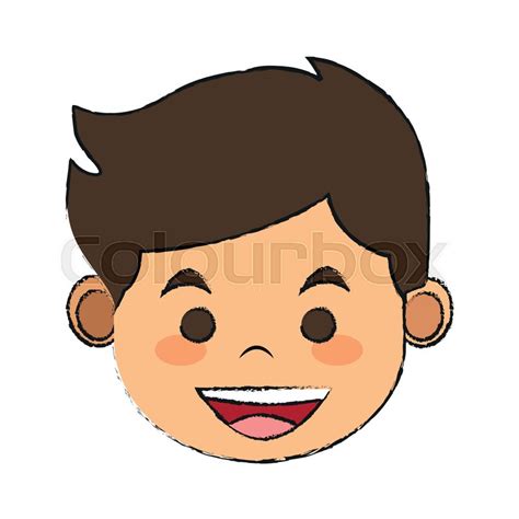Boy Smiling Cartoon Icon Vector Stock Vector Colourbox