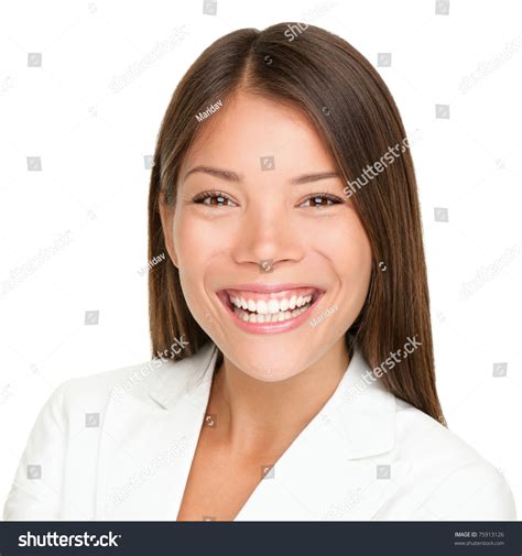 Ethnic Woman Smiling Portrait Close Beautiful Stock Photo 75913126