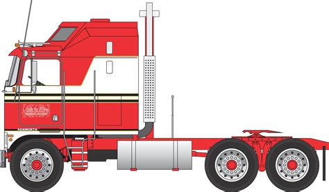 Kenworth K100 Blueprints : Dcp 1 64 Blue With Red And White Stripes