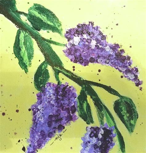 Lilacs Acrylic On 6 Canvas Artwork Painting Art