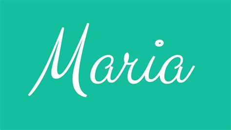 Learn How To Sign The Name Maria Stylishly In Cursive Writing Youtube
