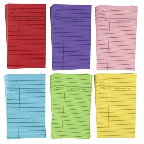 480 Count Colorful Library Checkout Cards For Track Record Borrow Book