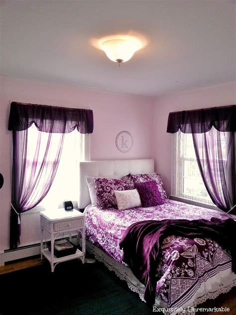 Here, dark purple works as a neutral against the earthy blue and green palette. Pretty in Purple ~ Teen Bedroom | Exquisitely Unremarkable