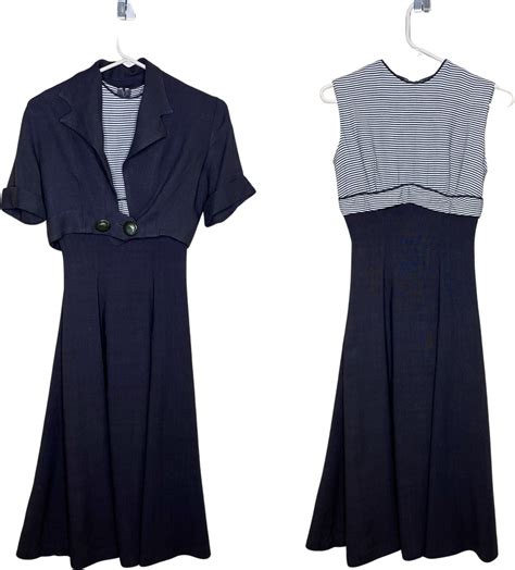 A Classic 50s Marie Phillips Fit And Flare Jacketed Midi Dress In Dark Gray With Contrasting