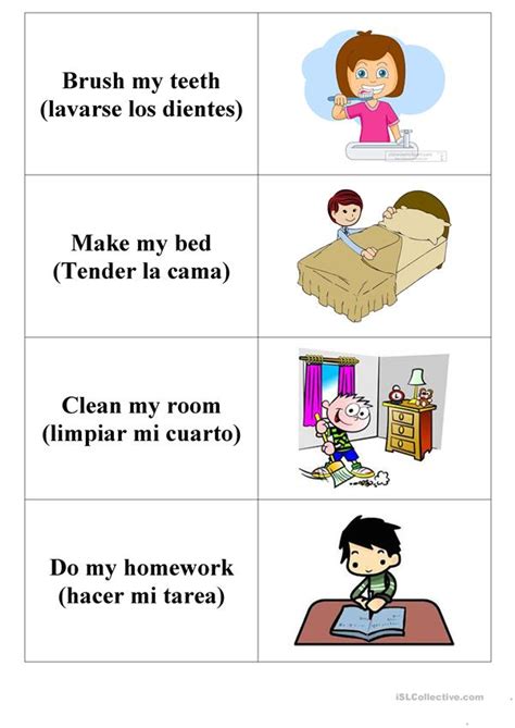Daily Activities Flashcards English Esl Worksheets For