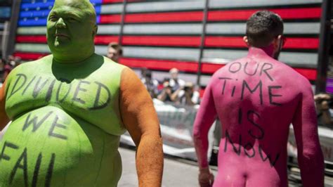 Protesters Strip In Times Square New York 7news