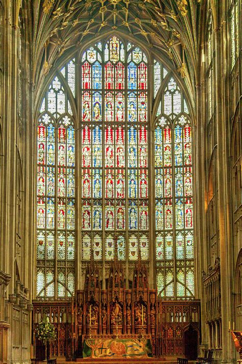 Magnificent Stained Glass Of Gloucester Cathedral Photograph By W Chris