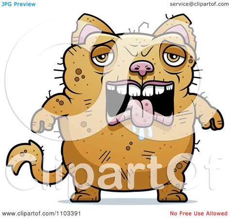 Clipart Sad Ugly Cat Royalty Free Vector Illustration By
