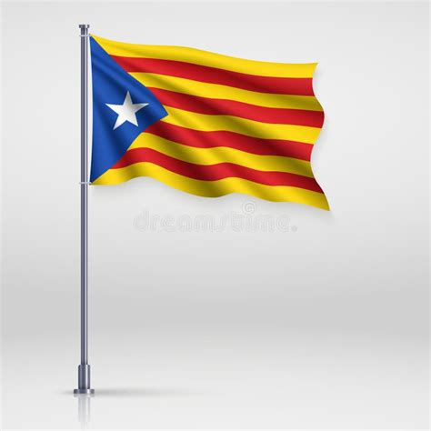 Waving Flag Of Catalan Independentist Estelada Stock Illustration