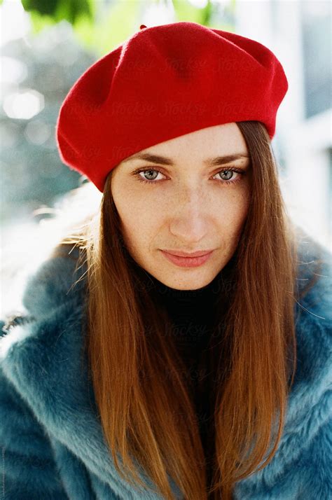 portrait of beautiful woman wearing beret by stocksy contributor amor burakova stocksy