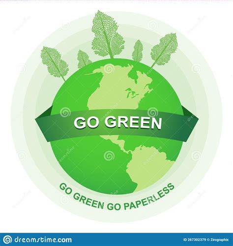 Creative Go Green Vector Art Illustration Stock Illustration