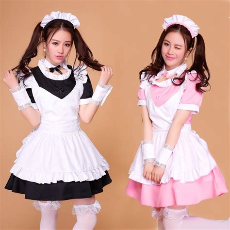 French Anime Beer Adult Naughty Sissy Maid Dress Cosplay Cosplay Lolita Pink Black Japanese
