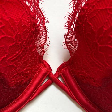 new m and s sexy red lace bra 30e push up layered plunge 30 e underwired 370 ebay