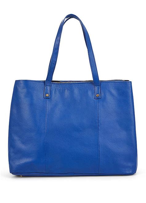 Kaleidoscope Cobalt Blue Leather Handbag Freemans