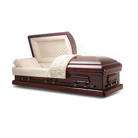 Cambridge Solid Mahogany With Almond Velvet Interior Wood Casket