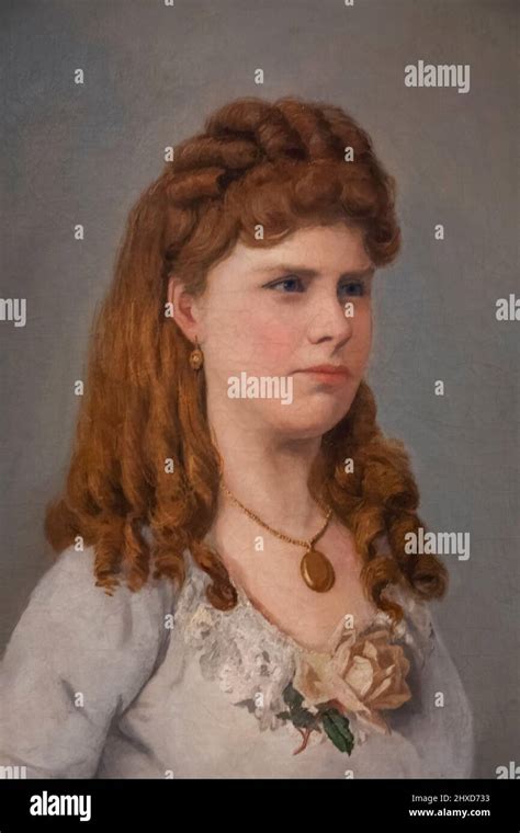 Portrait Of First Wife By Unknown Artist Dated 1869 Hi Res Stock