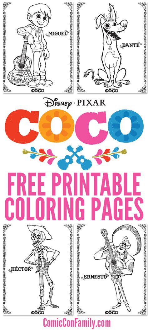 People love disney pixar and coloring, so why not do both. Free Printables: Disney/Pixar COCO Coloring Pages - Comic ...