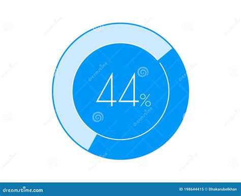 44 Percentage 44 Percentage Diagrams Infographic Stock Vector