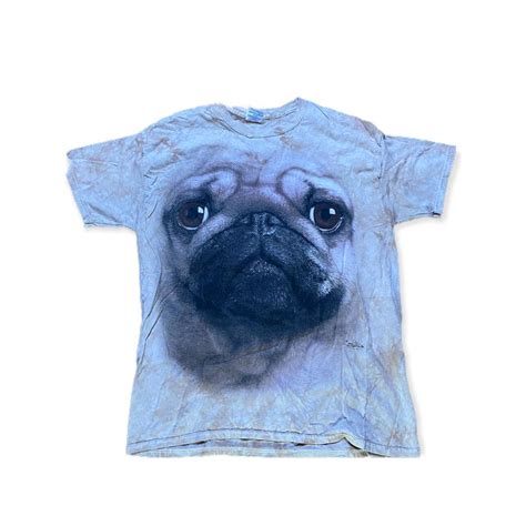 2011 The Mountain Pug All Over Print Tie Dye Shirt Depop