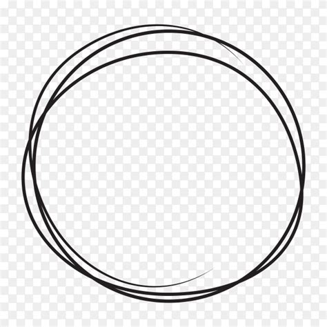 Hand Drawn Circle Line Sketch Art Design Round Circular Scribble On