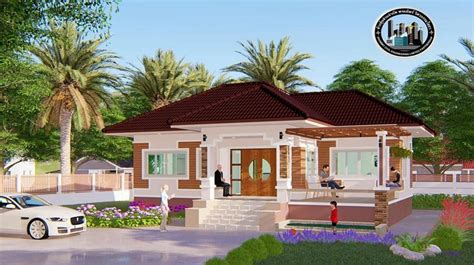Three Bedroom Bungalow With L Shape Balcony Cool House Concepts