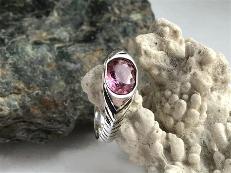 Natural Pink Tourmaline Handmade 925 Sterling Silver Ring Etsy UK