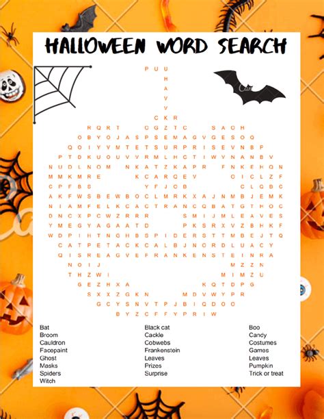 Free Pumpkin Shaped Halloween Word Search Printable I Spy Fabulous