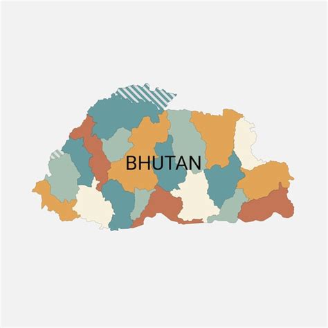 Carte Vectorielle Du Bhoutan Avec Divisions Administratives Vecteur
