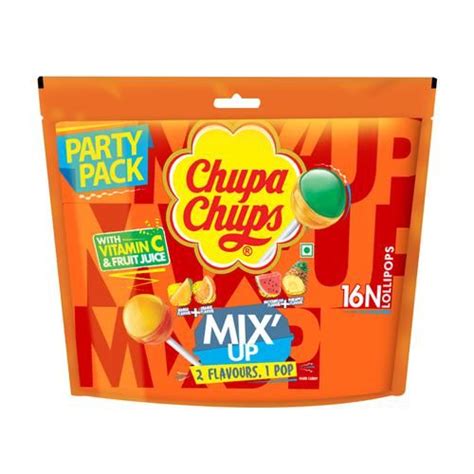 Buy Chupa Chups Mixup Lollipops Party Pack 2 Flavours Vitamin C And Fruit Juice Online At Best
