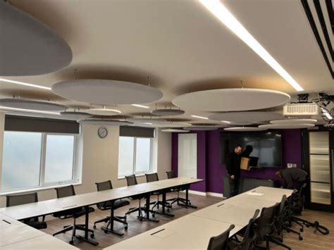 Eden Circular Acoustic Hanging Ceiling Tiles Office Reality