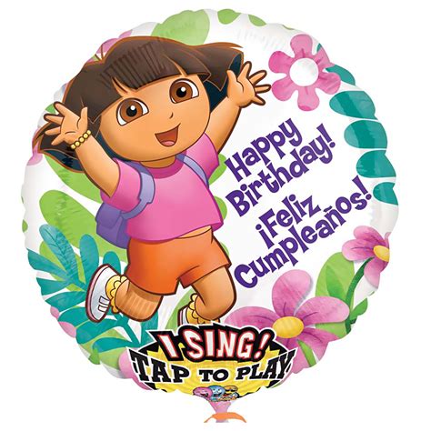 Dora Birthday Singatune Foil Balloon Thepartyworks Clipart Best