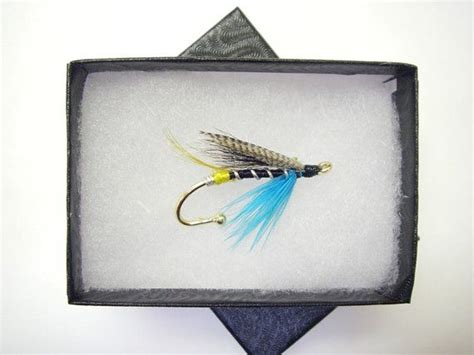 Salmon Fly Blue Charmfly Fishing Brooch Hat Pin Lapel Pin Etsy Blue