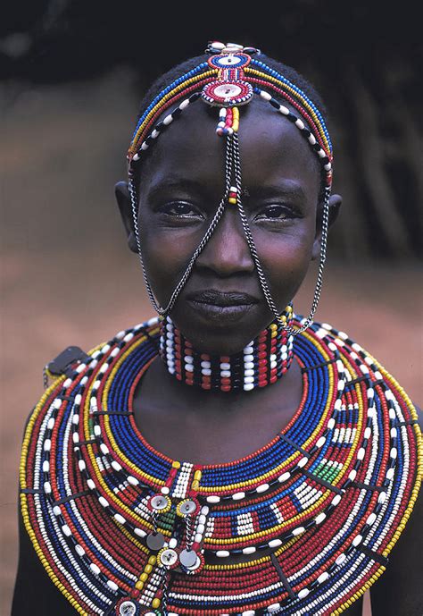 Samburu Girl With Beads Photograph By Carl Purcell