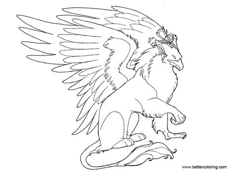 Coloring Page Griffin Art For Inspiring Carvings Sketch Coloring Page