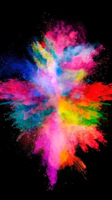 Colorful Explosion On The Black Background For Your Iphone