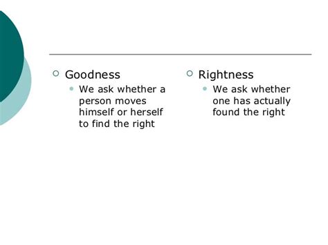 What Is Good And What Is Right