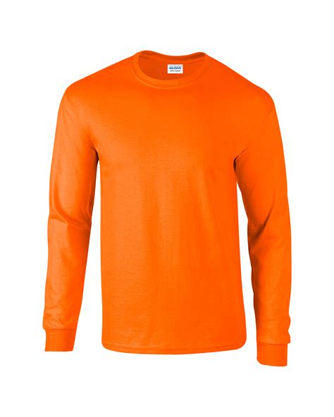 Gildan 2000 ultra cotton t, shirt, safety orange. Gildan Adult Unisex Ultra Cotton Long Sleeve T-Shirt ...