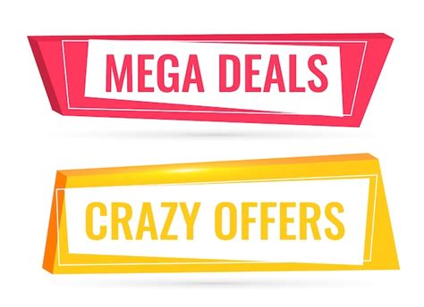 Deals And Offers Sale Banner In 3d Style Free Vector