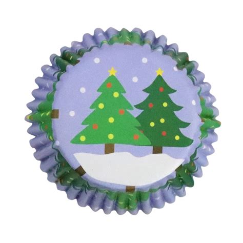 Christmas Trees Foil Lined Cupcake Cases Christmas Baking Cases