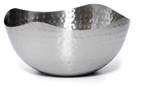 Bezrat Hammered Stainless Steel Serving Bowl Multipurpose Fruitsalad