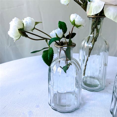 Vintage Glass Bottle Vase With Gold Rim Two Sizes By The Wedding Of My Dreams