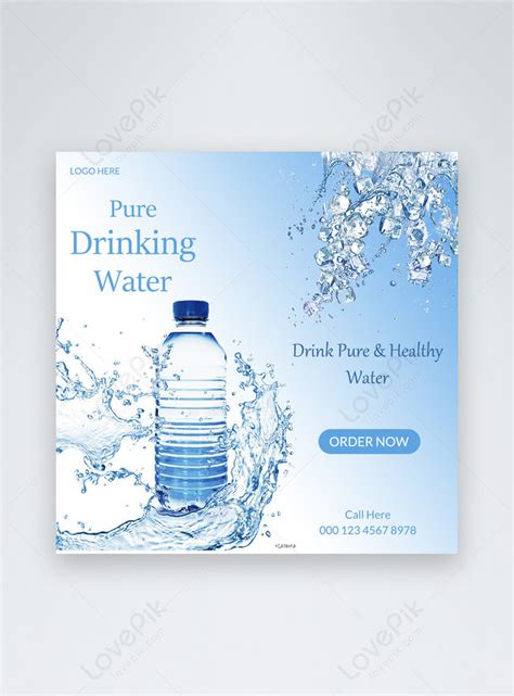 Pure Drinking Water Social Media Post Template Imagepicture Free